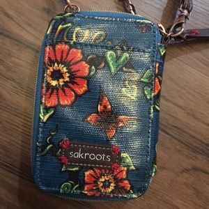 Sakroots crossbody /wristlet phone case / wallet.